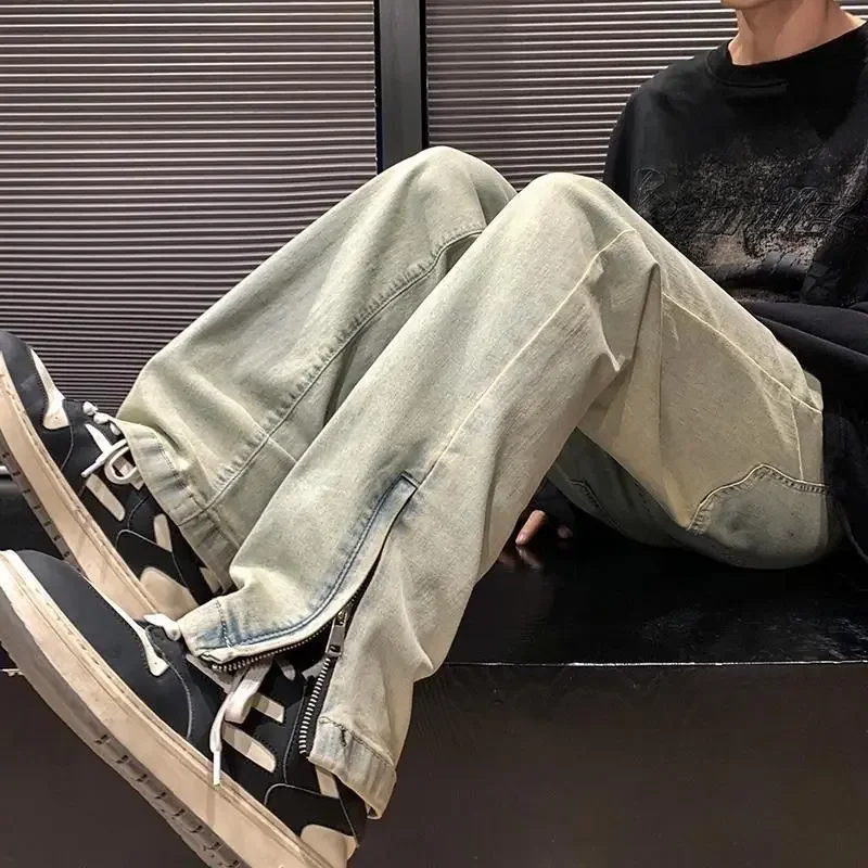 With Pockets Man Cowboy Pants Korean Fashion Casual Y2k Streetwear Trousers Wide Leg Trend 2025 Clothes 2000s 90s Jeans for Men
With Pockets Man Cowboy Pants Korean Fashion Casual Y2k Streetwear Trousers Wide Leg Trend 2025 Clothes 2000s 90s Jeans for Men