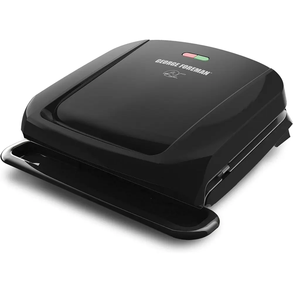 4-Serving Removable Plate Electric Grill and Panini Pr, Tough Non-Stick Coating, Drip Tray Catches Grease, Black
4-Serving Removable Plate Electric Grill and Panini Pr, Tough Non-Stick Coating, Drip Tray Catches Grease, Black