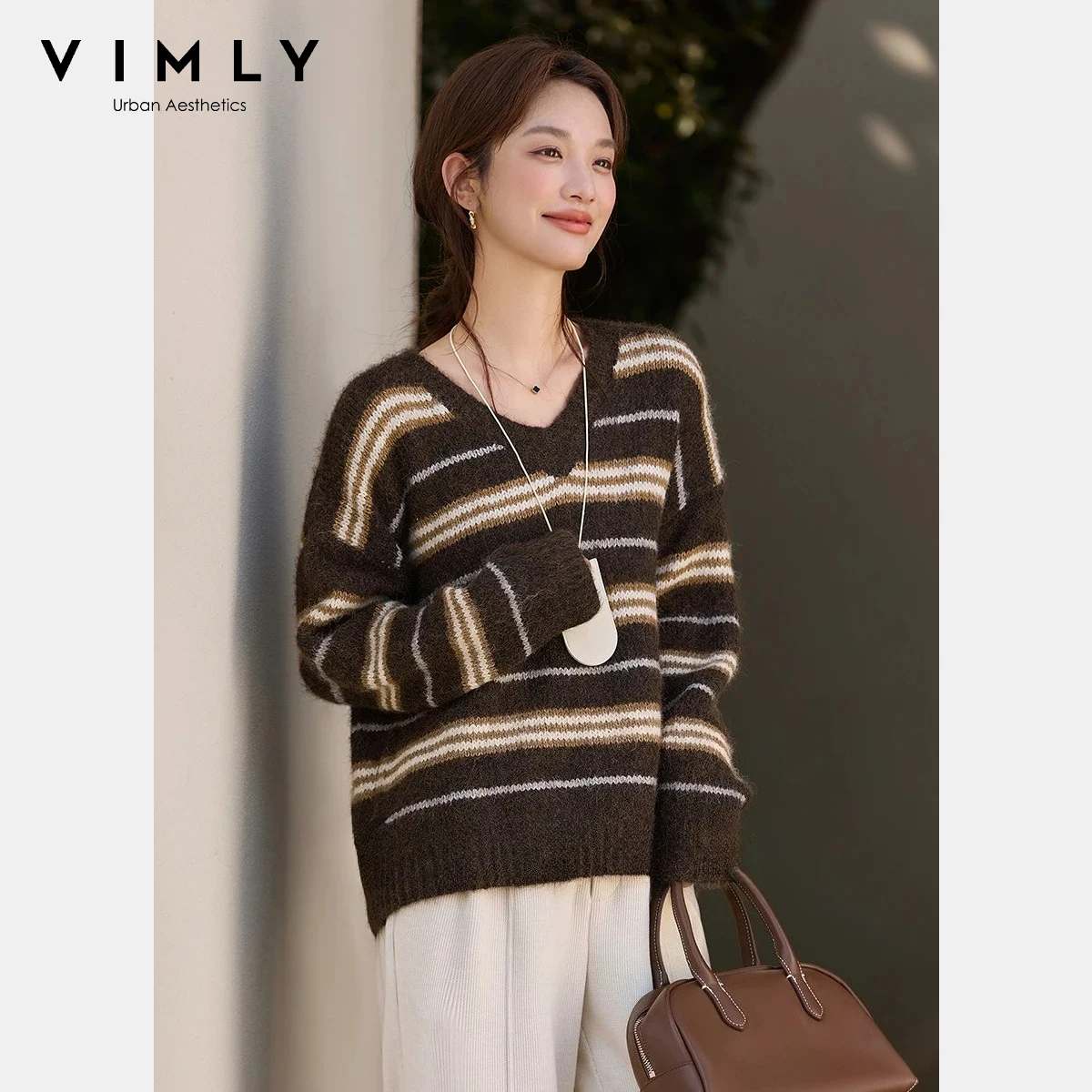 VIMLY винтажные свитера женские 2025, зимние элегантные полосатые вязаные шерстяные свитера с v-образным вырезом и длинными рукавами, свободные женские топы 30369
VIMLY винтажные свитера женские 2025, зимние элегантные полосатые вязаные шерстяные свитера с v-образным вырезом и длинными рукавами, свободные женские топы 30369