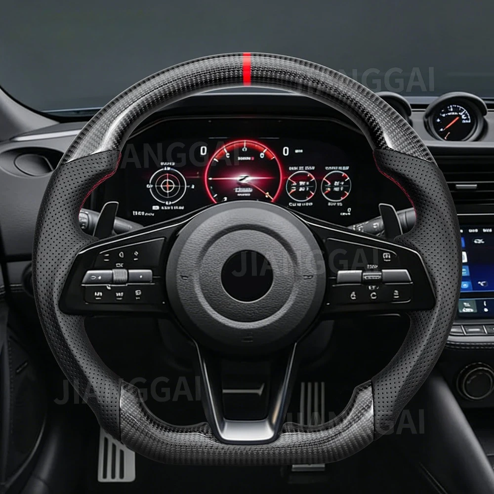 Fit for Nissan 400Z RZ34 2023-2025 Real Carbon Fiber Steering Wheel Flat Bottom Design Perforated Leather Red Stitching Steering Wheel
Fit for Nissan 400Z RZ34 2023-2025 Real Carbon Fiber Steering Wheel Flat Bottom Design Perforated Leather Red Stitching Steering Wheel