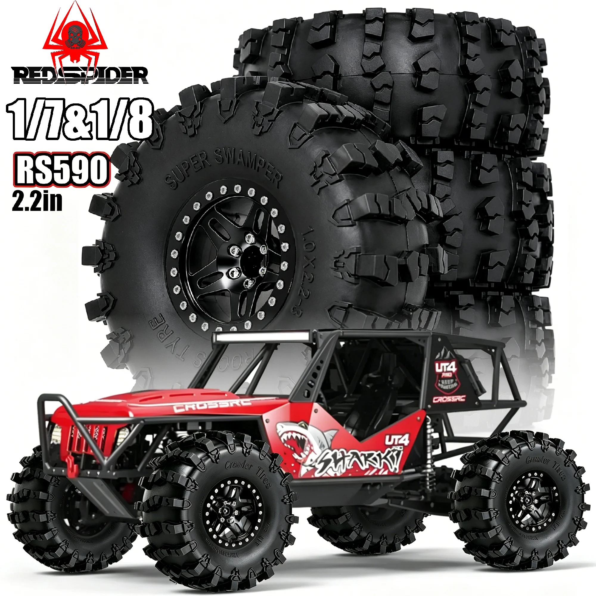 RED SPIDER 4Pcs Metal 2.2 inch Beadlock Wheel Tire Set for 1/8 1/10 RC Crawler Car SCX10 I II III Pro TRX4 TRX6 Gen7/8 D90
RED SPIDER 4Pcs Metal 2.2 inch Beadlock Wheel Tire Set for 1/8 1/10 RC Crawler Car SCX10 I II III Pro TRX4 TRX6 Gen7/8 D90