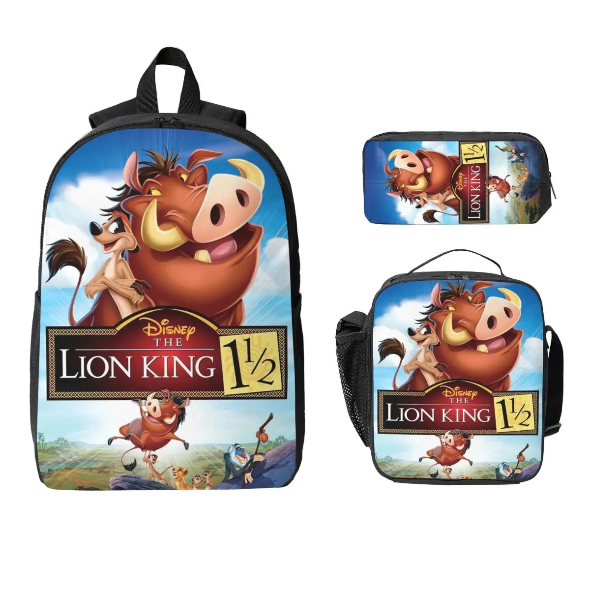 Рюкзак Timon And Pumbaa, студенческая сумка для книг для мальчиков и девочек, школьная сумка, компьютерные сумки на плечо, изолированная сумка для обеда 3 шт., пенал
Рюкзак Timon And Pumbaa, студенческая сумка для книг для мальчиков и девочек, школьная сумка, компьютерные сумки на плечо, изолированная сумка для обеда 3 шт., пенал