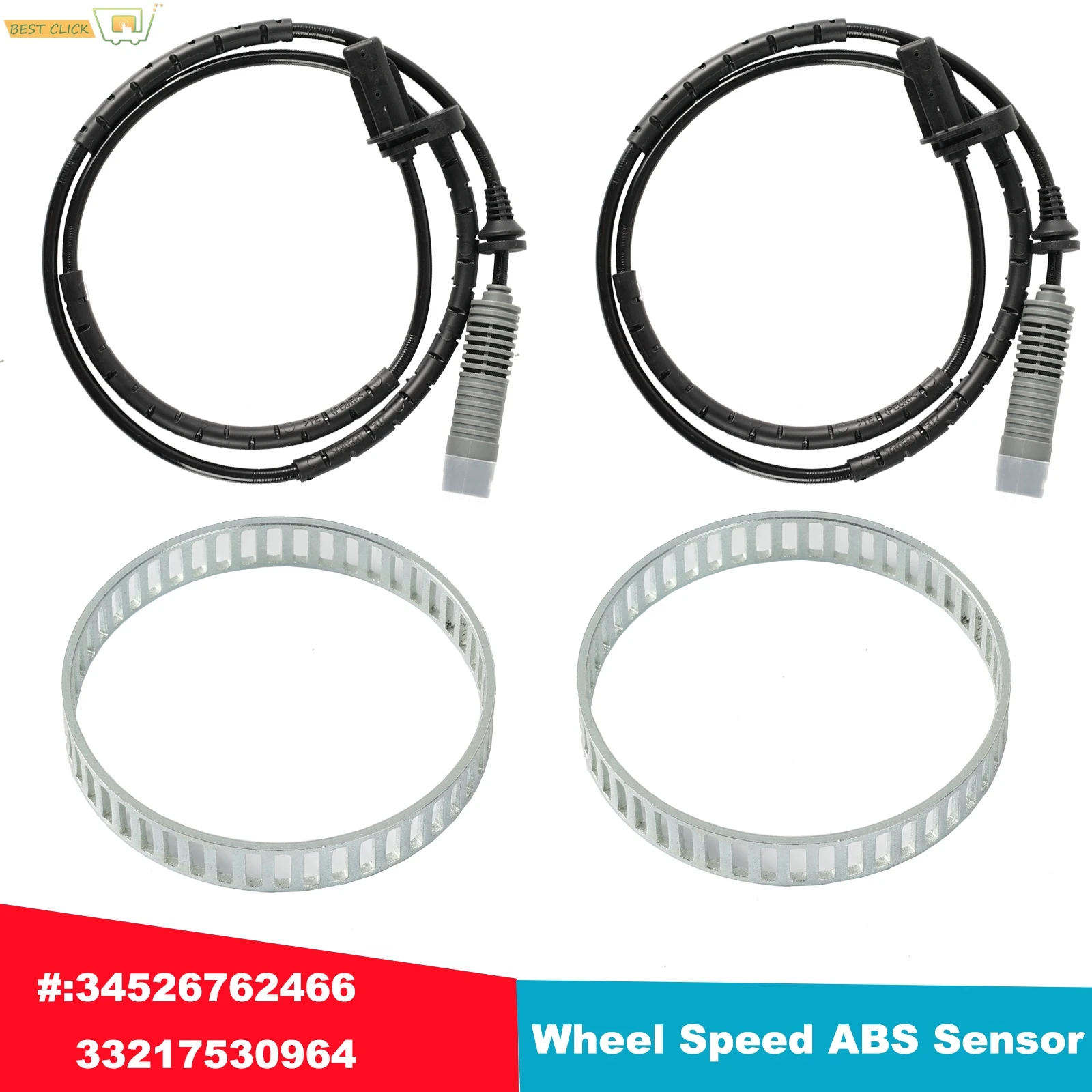 2PCS For BMW E81 E82 E87 E88 E90 E91 1 3 Series Rear LH RH Wheel ABS Speed Sensor with Ring 34526762466
2PCS For BMW E81 E82 E87 E88 E90 E91 1 3 Series Rear LH RH Wheel ABS Speed Sensor with Ring 34526762466