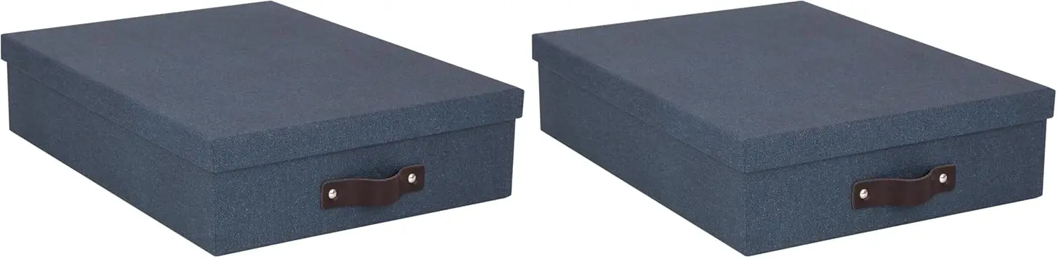 Canvas Fiberboard Document Letter Box - File Organizer for Important Paperwork with Lid & Leather Handle, 3.3x10.2x13.8in, Blue
Canvas Fiberboard Document Letter Box - File Organizer for Important Paperwork with Lid & Leather Handle, 3.3x10.2x13.8in, Blue
