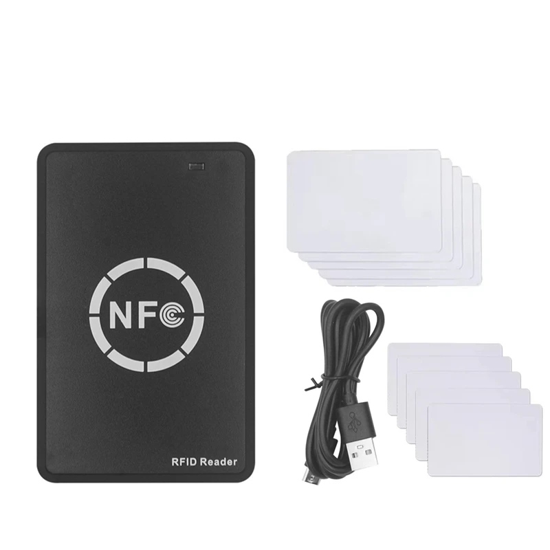 RFID NFC Smart Chip Reader/Writer+5XUID/CUID Card 125K 13.56M RFID Duplicator Tag Copy Clone ID IC Key Badge Copier
RFID NFC Smart Chip Reader/Writer+5XUID/CUID Card 125K 13.56M RFID Duplicator Tag Copy Clone ID IC Key Badge Copier