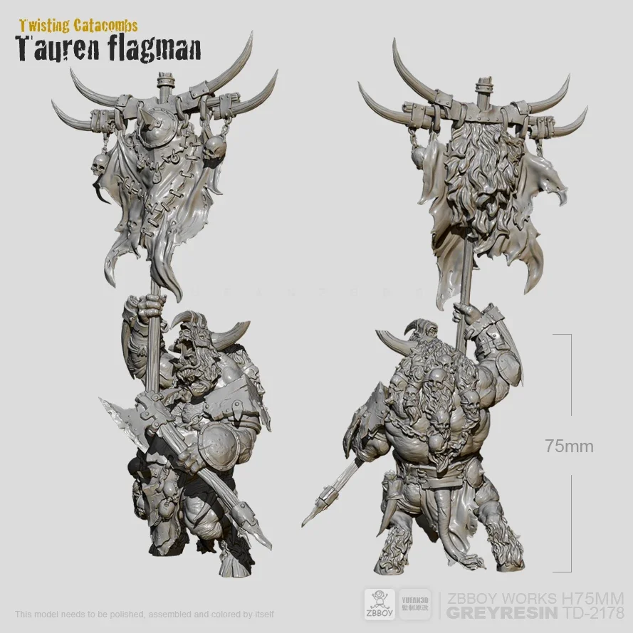 75mm Resin Figure Kits Minotaur warrior carrying a flag resin model self-assembled TD-2178
75mm Resin Figure Kits Minotaur warrior carrying a flag resin model self-assembled TD-2178