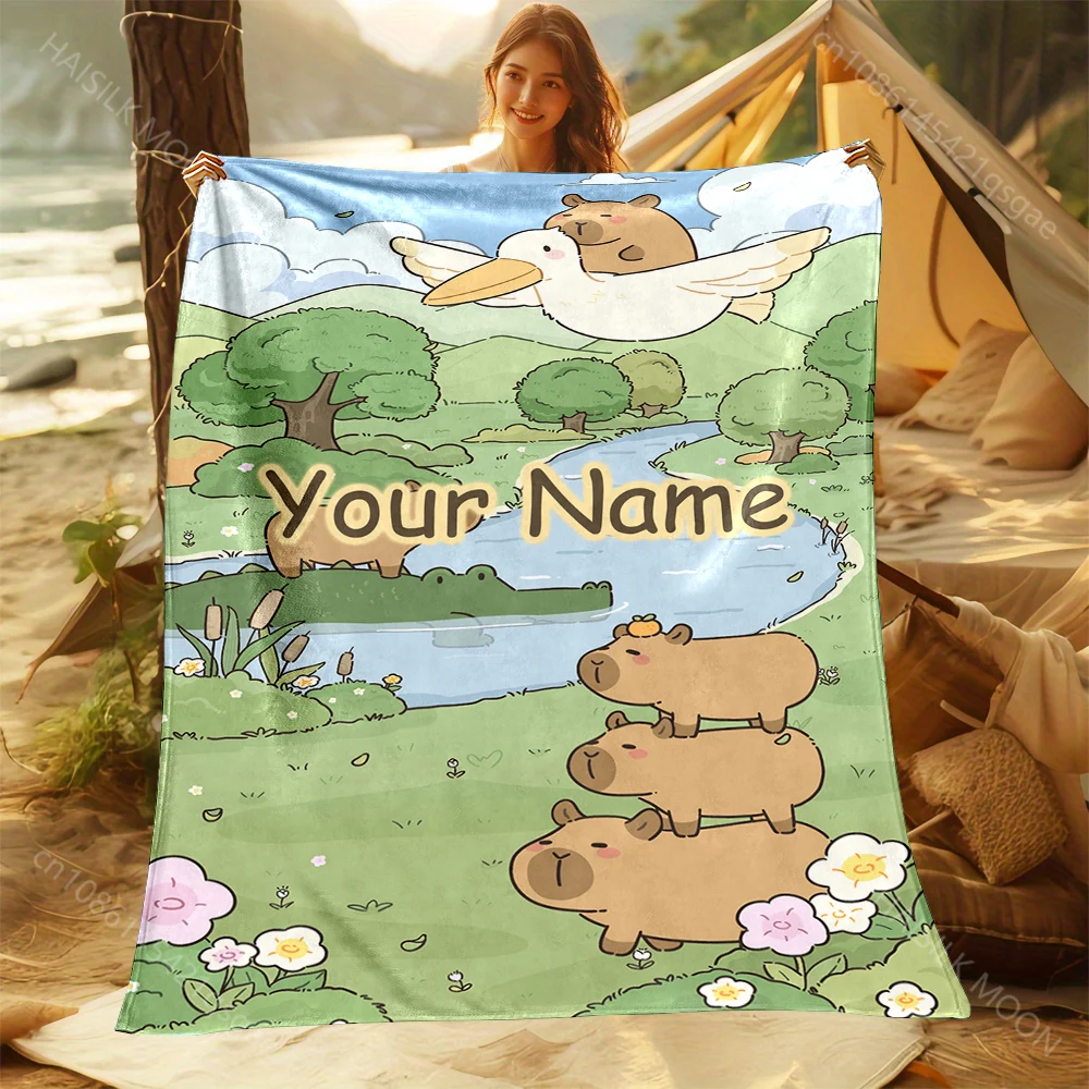 6 Sizes Custom Name Blanket Capybara Print, All-Season Multi-Use for Nap, Camping, Travel, Car ,Sofa,Home,RV,Machine Washable
6 Sizes Custom Name Blanket Capybara Print, All-Season Multi-Use for Nap, Camping, Travel, Car ,Sofa,Home,RV,Machine Washable