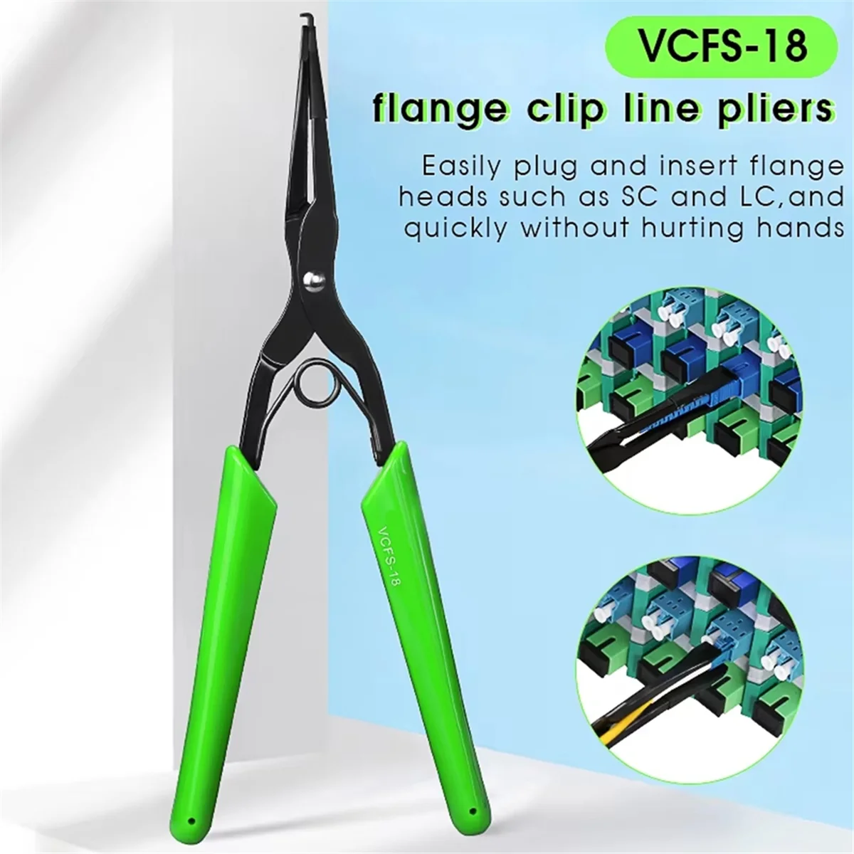 A002 VCFS-18 Fiber Optic Room Tools Optical Fiber Flange Clip Line Pliers SC/LC Connector Plug Clamp Pull Tool
A002 VCFS-18 Fiber Optic Room Tools Optical Fiber Flange Clip Line Pliers SC/LC Connector Plug Clamp Pull Tool