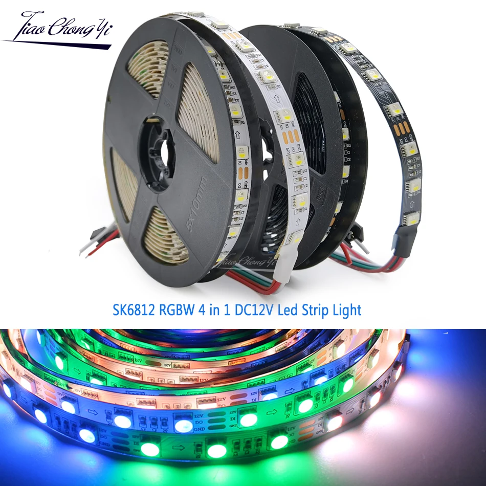 SK6812 RGBW LED strip light 4 in 1 DC12V 60LEDs/m similar WS2812B LEDs Individual Addressable RGBWW LED strip 5m
SK6812 RGBW LED strip light 4 in 1 DC12V 60LEDs/m similar WS2812B LEDs Individual Addressable RGBWW LED strip 5m