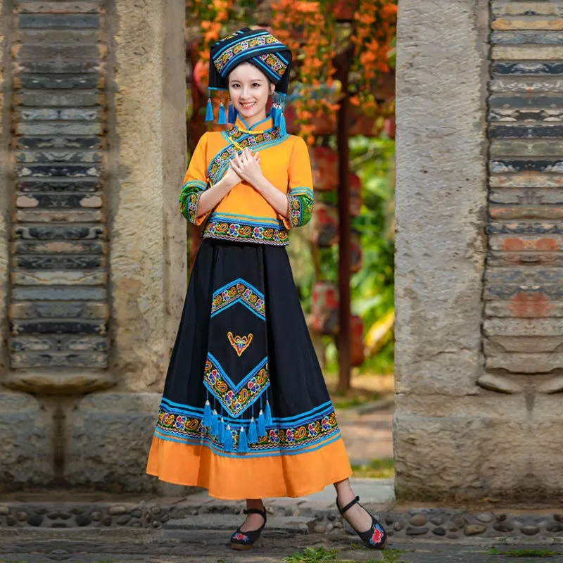 Chinese Guangxi Zhuang Nationality Embroidery Clothing Suit National Costume Tassel Stage Performance Suit
Chinese Guangxi Zhuang Nationality Embroidery Clothing Suit National Costume Tassel Stage Performance Suit