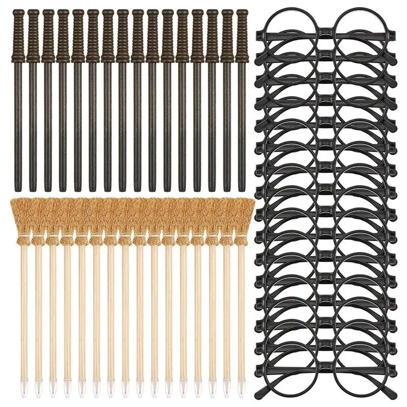 HLZS-48 Pcs Witch Broom Pencil And Wands Pencils And Glasses With Round Frame No Lenses, Wizard Wands Theme Party Supplies
HLZS-48 Pcs Witch Broom Pencil And Wands Pencils And Glasses With Round Frame No Lenses, Wizard Wands Theme Party Supplies