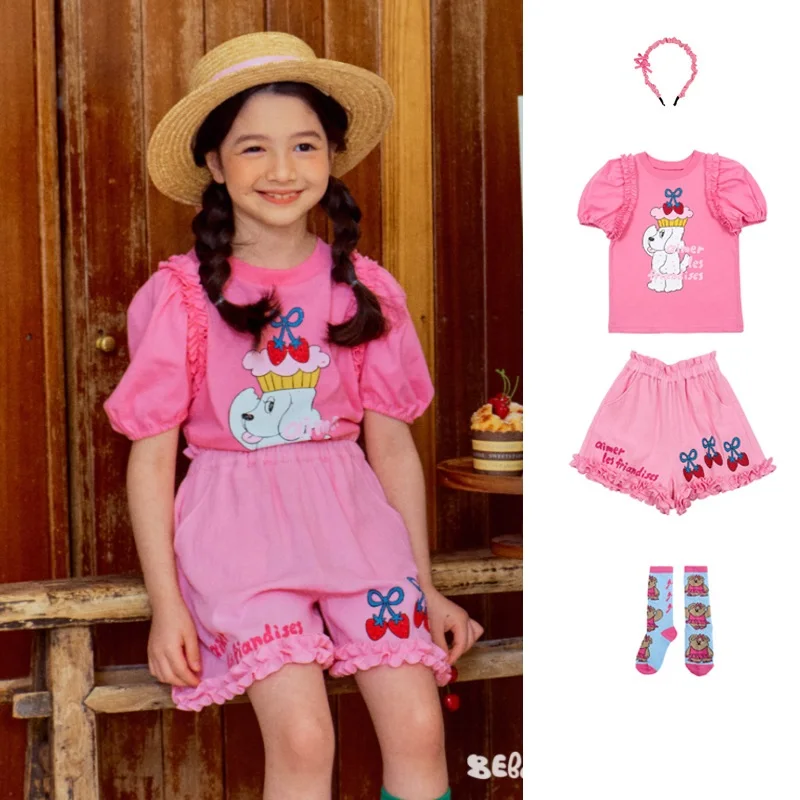 Girls T-shirt Shorts 2025 Summer New Pink Printing Korean Version Of The Girls T-shirt Cotton Cute Shorts Children's Clothing
Girls T-shirt Shorts 2025 Summer New Pink Printing Korean Version Of The Girls T-shirt Cotton Cute Shorts Children's Clothing