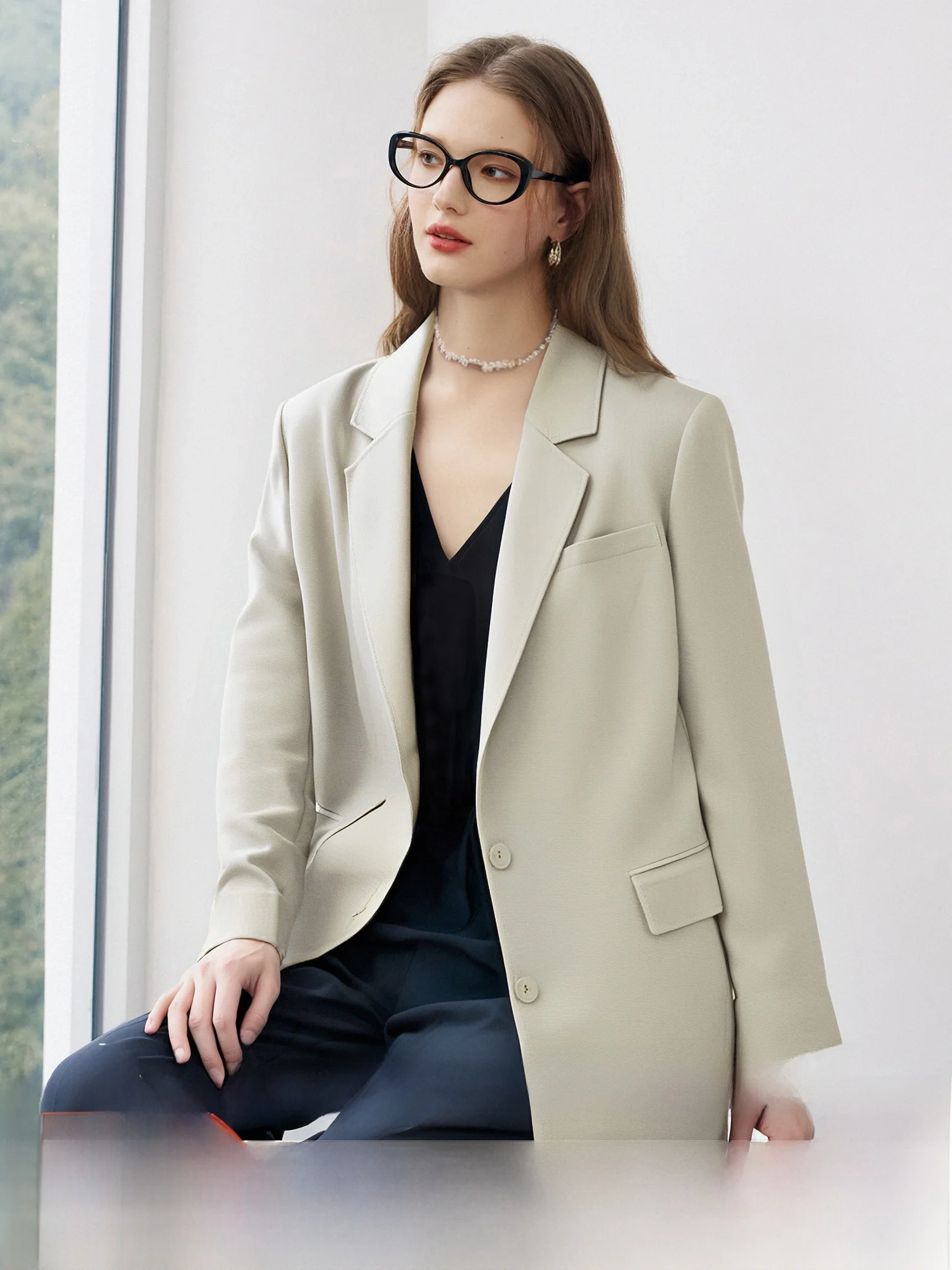 Classic Bellows Suit Veston 00% Rayon oulder-Length Collar Women's Faion Casual Wear Regular Sve Long Spring Autumn
Classic Bellows Suit Veston 00% Rayon oulder-Length Collar Women's Faion Casual Wear Regular Sve Long Spring Autumn