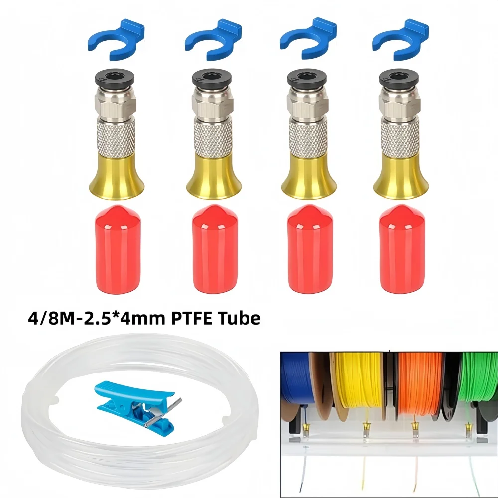 3D Printer Filament Dryer Box Pneumatic Connector with Nut and Transparent White 2.5x4mm PTFE Tube for 3D Printer Accessories
3D Printer Filament Dryer Box Pneumatic Connector with Nut and Transparent White 2.5x4mm PTFE Tube for 3D Printer Accessories