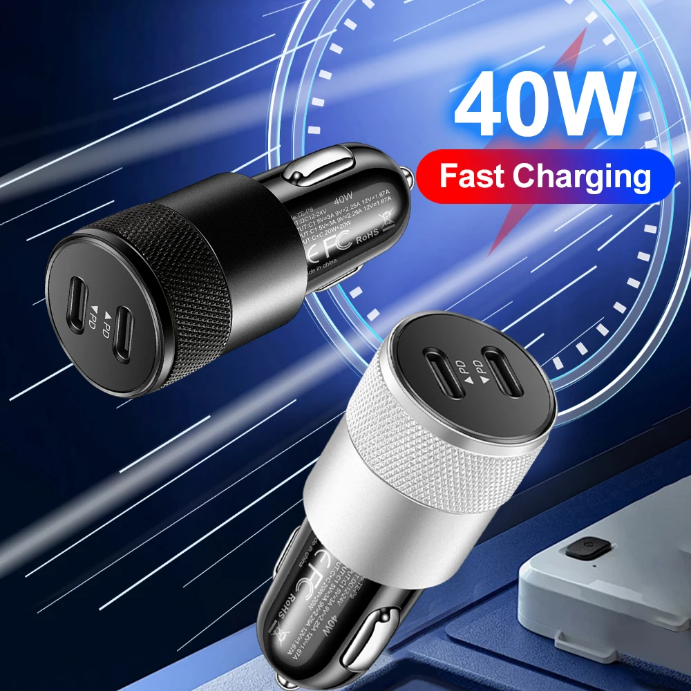 Автомобильное зарядное устройство с двумя USB-портами, 40 Вт, металлическое автоматическое зарядное устройство PD, адаптер для быстрой зарядки, зарядное устройство USB C для мобильного телефона в автомобиле для iPhone 13 12
Автомобильное зарядное устройство с двумя USB-портами, 40 Вт, металлическое автоматическое зарядное устройство PD, адаптер для быстрой зарядки, зарядное устройство USB C для мобильного телефона в автомобиле для iPhone 13 12