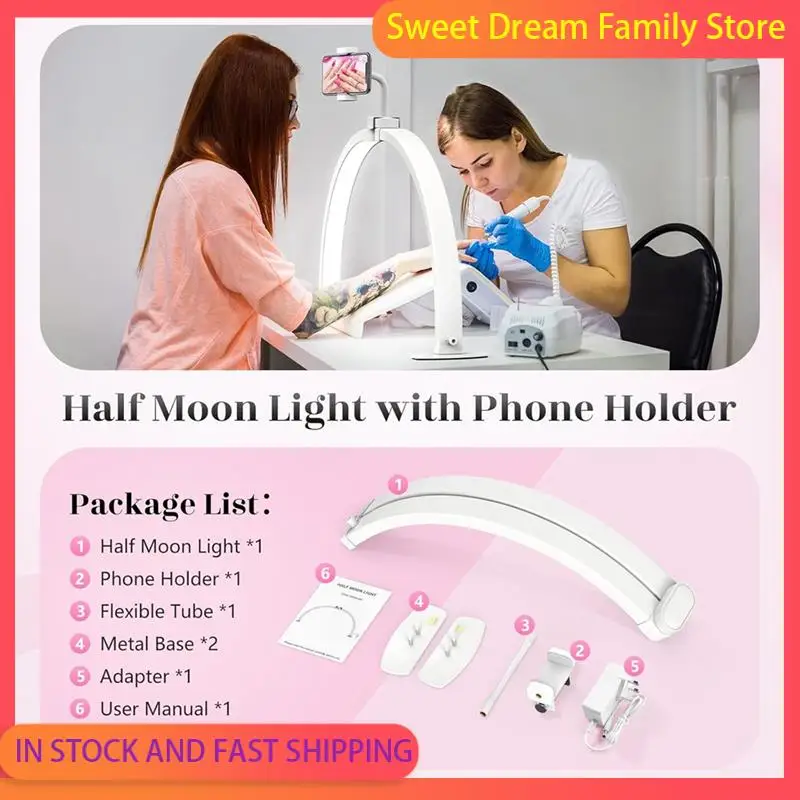 SDFC-Half Moon Table Lamp With Phone Holder For Manicure:Art Table Lamp-Arched Half Moon Design US Plug
SDFC-Half Moon Table Lamp With Phone Holder For Manicure:Art Table Lamp-Arched Half Moon Design US Plug