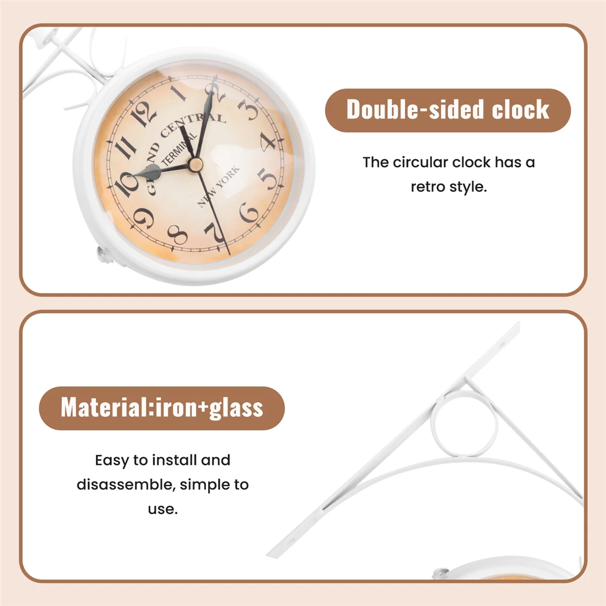 Улучшенные железные круглые настенные двухсторонние двухгранные часы в стиле ретро, круглая люстра, настенные часы, домашний декор
Улучшенные железные круглые настенные двухсторонние двухгранные часы в стиле ретро, круглая люстра, настенные часы, домашний декор