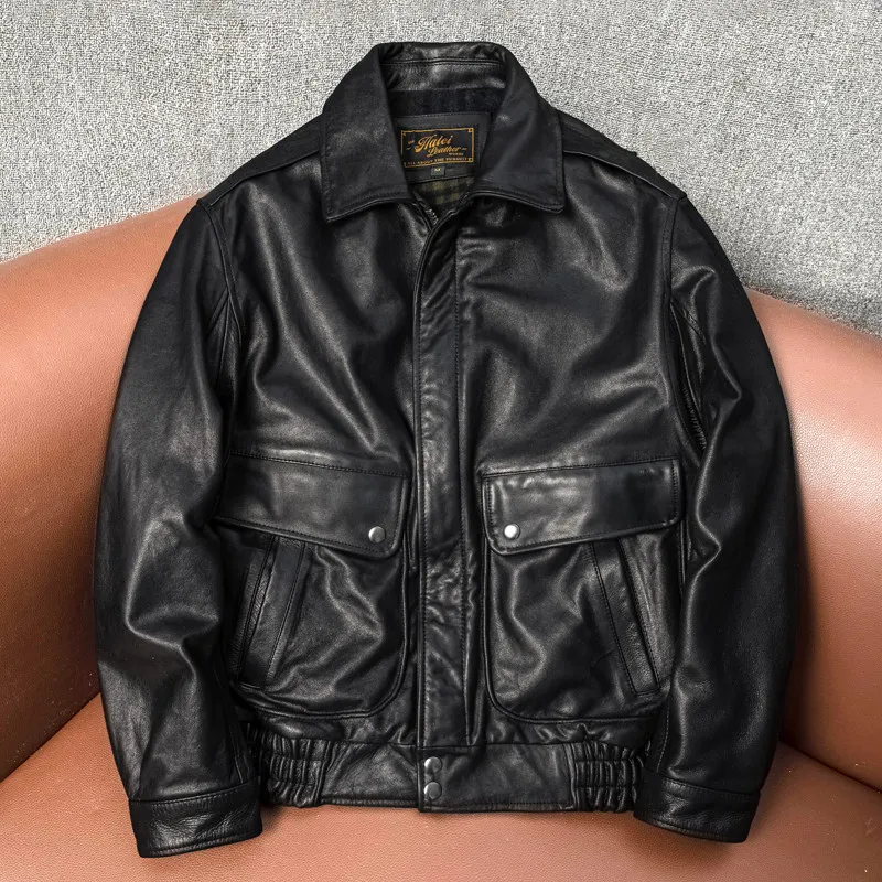 American retro leather broadside first layer cowhide washed old leather jacket
American retro leather broadside first layer cowhide washed old leather jacket