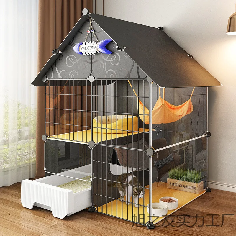 Cat Cage with Integrated Litter Box for Indoor Use Extra Large Space Saving Cat House Castle Villa for Cats
Cat Cage with Integrated Litter Box for Indoor Use Extra Large Space Saving Cat House Castle Villa for Cats