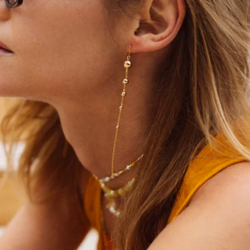 14K Gold Filled Beades Chip Earrings Handmade Chain Ear Earrings Minimalist Personalized Jewelry Pendientes Gift for Women
14K Gold Filled Beades Chip Earrings Handmade Chain Ear Earrings Minimalist Personalized Jewelry Pendientes Gift for Women
