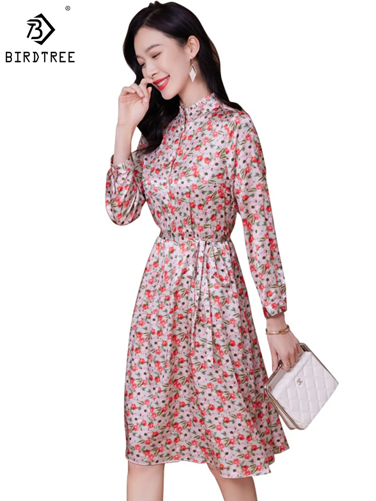 Birdtree 91.2%Real Silk Commute Dress Women Stand Neck Long Sleeve Floral Slim Retro Elegant A-line Dresses Summer D41110QD
Birdtree 91.2%Real Silk Commute Dress Women Stand Neck Long Sleeve Floral Slim Retro Elegant A-line Dresses Summer D41110QD