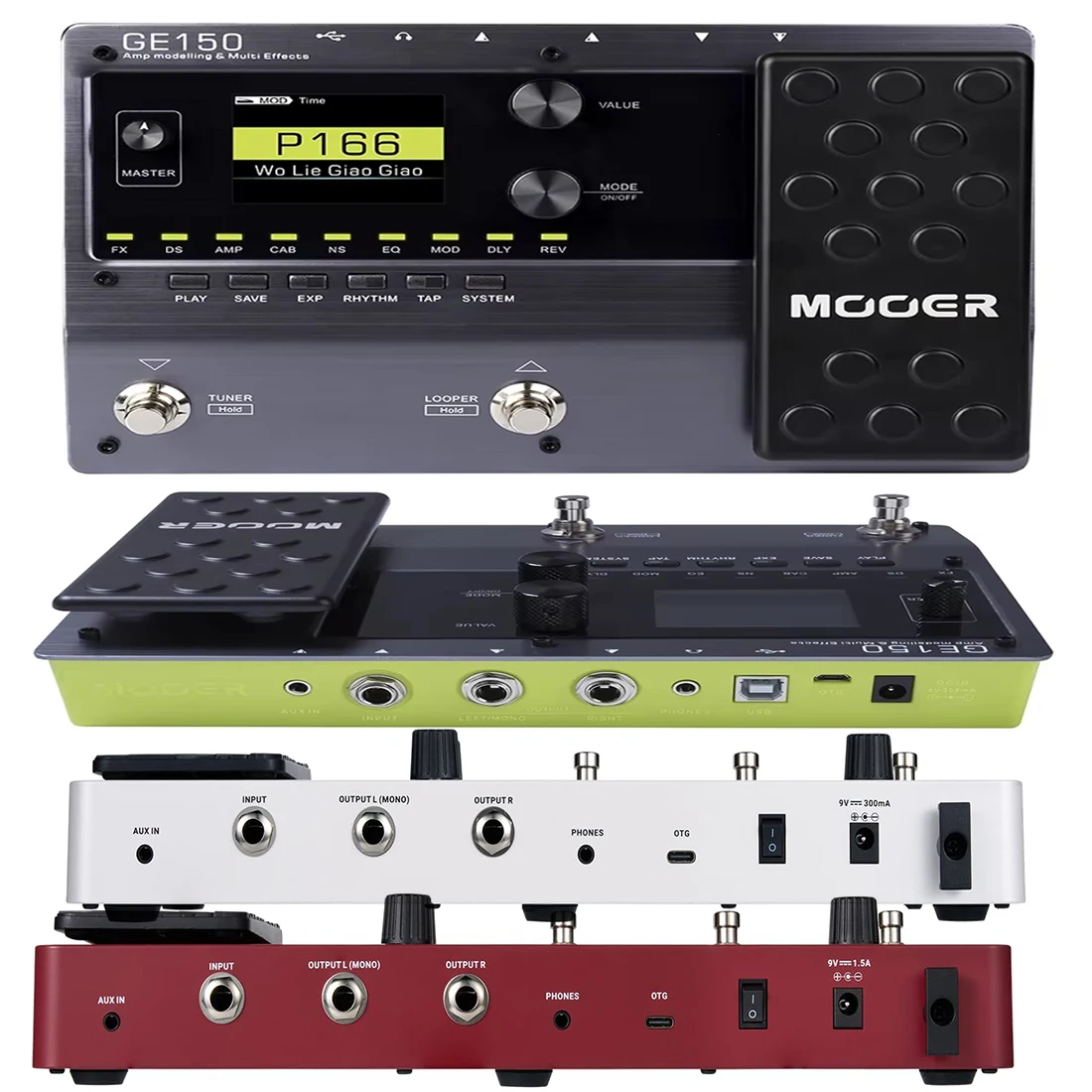 MOOER GE150 Pro/Pro Li New Guitar Amp Modelling Multi Effects Pedal Built-in 9 hrs Battery with 4 Footswitches, IR Loader,
MOOER GE150 Pro/Pro Li New Guitar Amp Modelling Multi Effects Pedal Built-in 9 hrs Battery with 4 Footswitches, IR Loader,