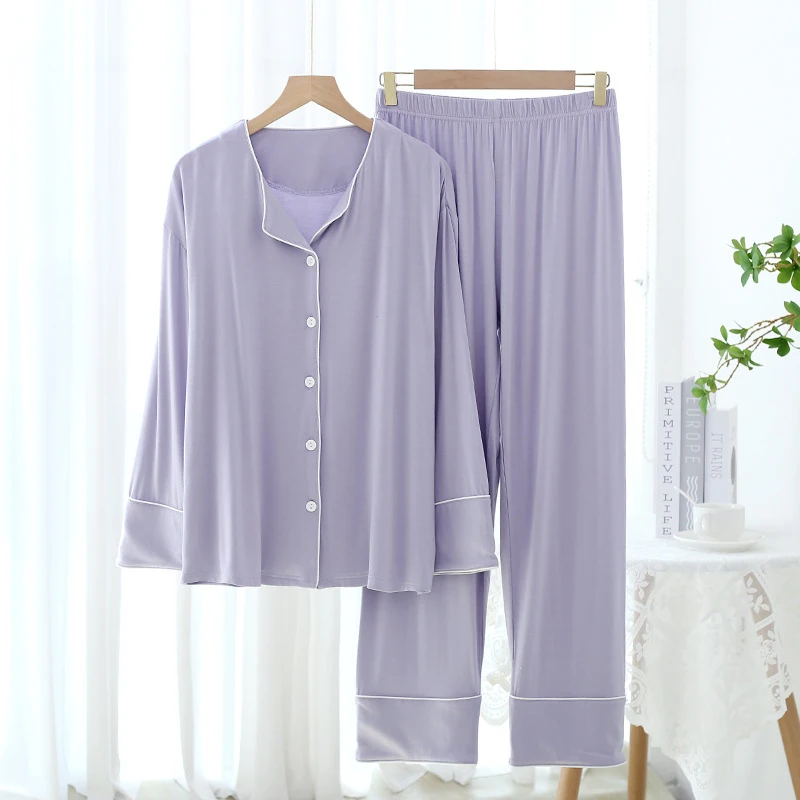 Women's 2-Piece Pajama Set, Modal Cotton Button-Down, Long Sleeve & Breathable, Versatile Spring Summer Loungewear
Women's 2-Piece Pajama Set, Modal Cotton Button-Down, Long Sleeve & Breathable, Versatile Spring Summer Loungewear