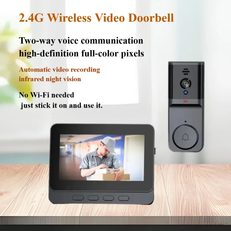 Smart wireless video intercom doorbell for villas and homes, with large screen electronic peephole and two-way communication.
Smart wireless video intercom doorbell for villas and homes, with large screen electronic peephole and two-way communication.