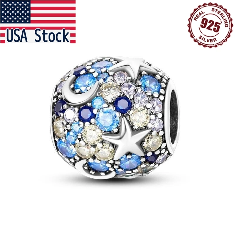 MISEFF New 925 Sterling Silver Star Moon Round Bead Inlay Zircon Charm Fit Original Bracelets DIY Jewelry Making Women Gifts
MISEFF New 925 Sterling Silver Star Moon Round Bead Inlay Zircon Charm Fit Original Bracelets DIY Jewelry Making Women Gifts