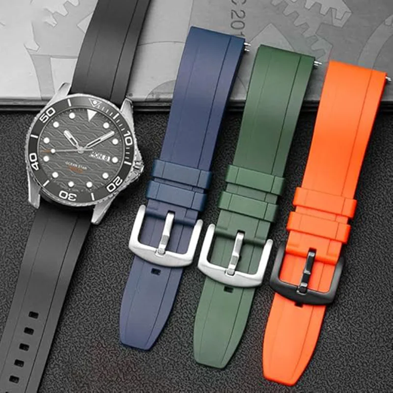 FKM Fluororubber Watch Band 20mm 22mm Quality Fluoro Rubber Strap Stainless Steel Buckle Quick Release Wristband For Men Women
FKM Fluororubber Watch Band 20mm 22mm Quality Fluoro Rubber Strap Stainless Steel Buckle Quick Release Wristband For Men Women