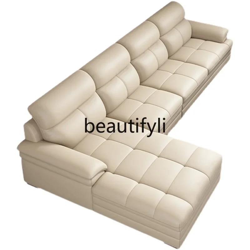 Leather sofa modern simple living room first layer cowhide combination latex straight row corner
Leather sofa modern simple living room first layer cowhide combination latex straight row corner