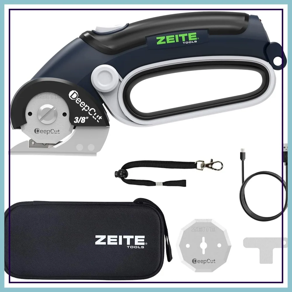 Cordless Electric Cardboard Cutter, 3/8" Deep Cut Scissors with LED Light, Rechargeable Rotary Box Cutter for Thick Materials
Cordless Electric Cardboard Cutter, 3/8" Deep Cut Scissors with LED Light, Rechargeable Rotary Box Cutter for Thick Materials