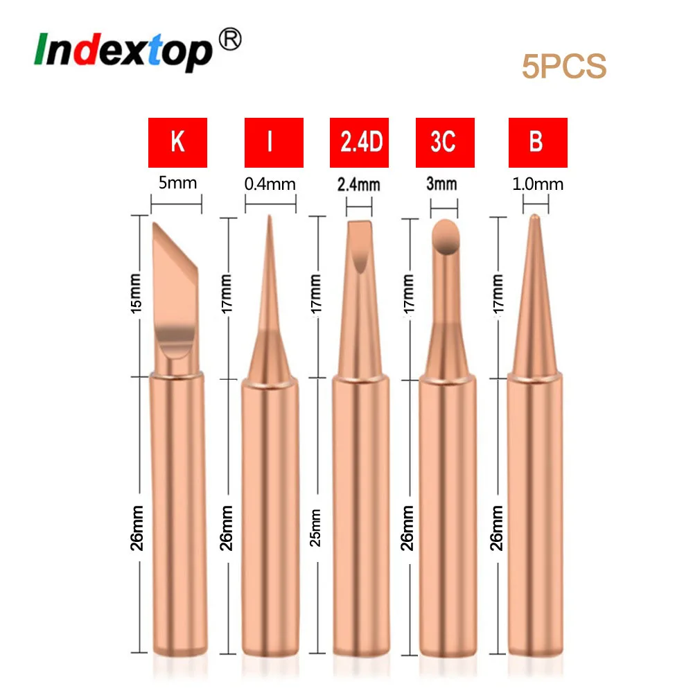 5Pcs I+B+K+2.4D+3C soldering iron pure copper 900M soldering iron head set inside hot bare copper electric soldering iron tip
5Pcs I+B+K+2.4D+3C soldering iron pure copper 900M soldering iron head set inside hot bare copper electric soldering iron tip