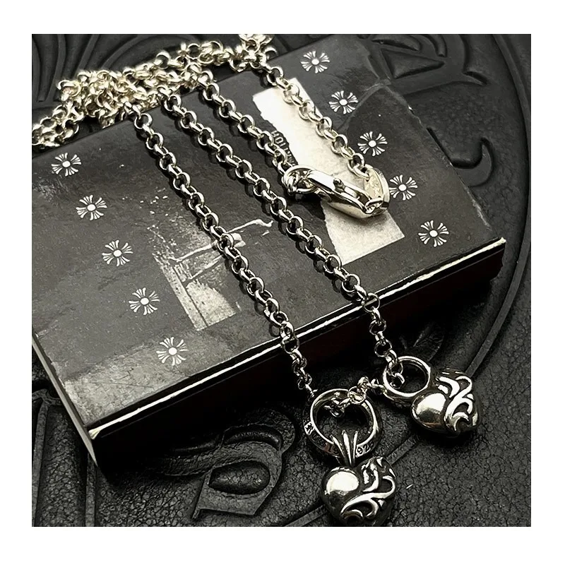 Trendy Jewelry Thai Silver Retro Old Double Peach Heart Vine Necklace Personalized Cross Premium Collarbone Chain
Trendy Jewelry Thai Silver Retro Old Double Peach Heart Vine Necklace Personalized Cross Premium Collarbone Chain