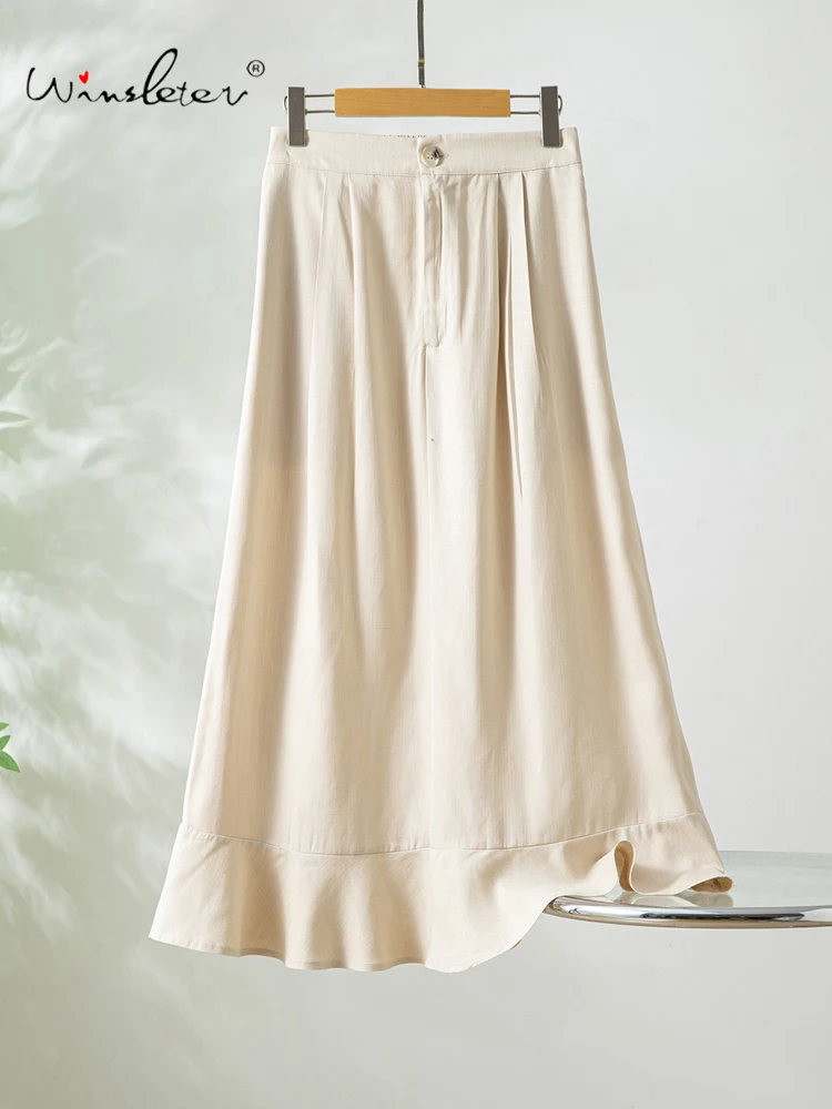 Winsleter-100%Spun Silk Elegant Skirts, Elastic Waist Ruffles Solid, Women French Casual Trumpet Skirts, 2026 Summer B65612CC
Winsleter-100%Spun Silk Elegant Skirts, Elastic Waist Ruffles Solid, Women French Casual Trumpet Skirts, 2026 Summer B65612CC