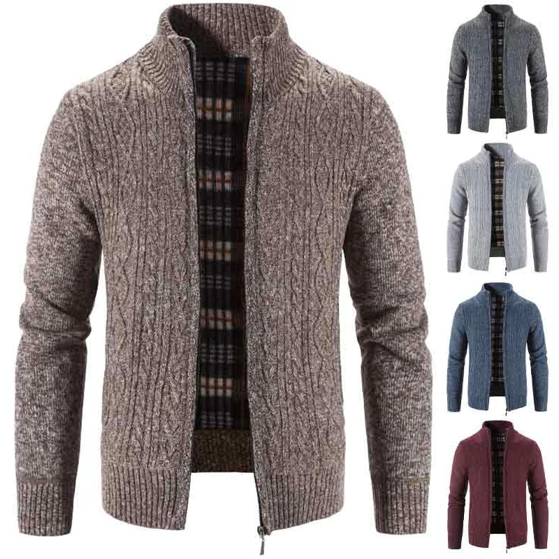 Pop Winter Autumn New Sweater Knit Cable Cardigan Men Business Casual Jacket Zipper Up Solid Color Turn-down Coat Fleece Clothes
Pop Winter Autumn New Sweater Knit Cable Cardigan Men Business Casual Jacket Zipper Up Solid Color Turn-down Coat Fleece Clothes