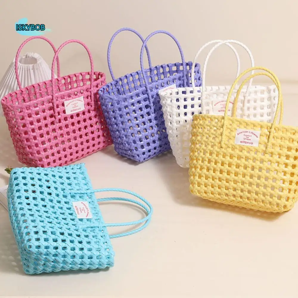Countryside Style Hollow Weave Bag Vacation Style Bohemian Style Vegetable Basket Bag Bucket Bag Large Capacity Beach Tote Bag 
Countryside Style Hollow Weave Bag Vacation Style Bohemian Style Vegetable Basket Bag Bucket Bag Large Capacity Beach Tote Bag