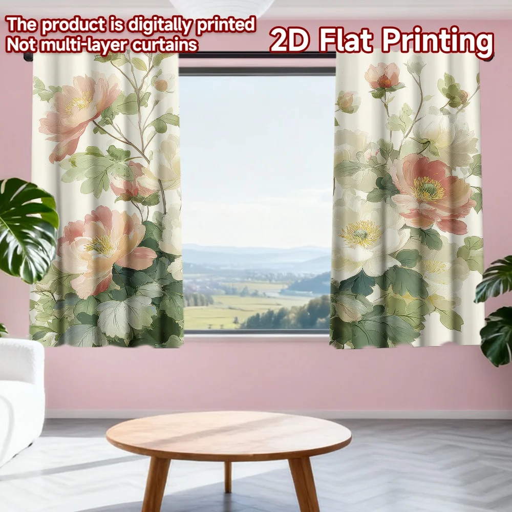 2D flat printing 2pcs Window Curtains Pastel Peony Blooms Digital Printed Polyester Drapes All Season Party & Holiday Decor for
2D flat printing 2pcs Window Curtains Pastel Peony Blooms Digital Printed Polyester Drapes All Season Party & Holiday Decor for