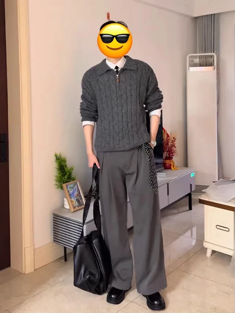 Deep ey f Zip Collared Men's Knitwear Spring Casual High-End Twist Knotted Knitwear Loose Fit Medium Softn Winter Out...
Deep ey f Zip Collared Men's Knitwear Spring Casual High-End Twist Knotted Knitwear Loose Fit Medium Softn Winter Out...