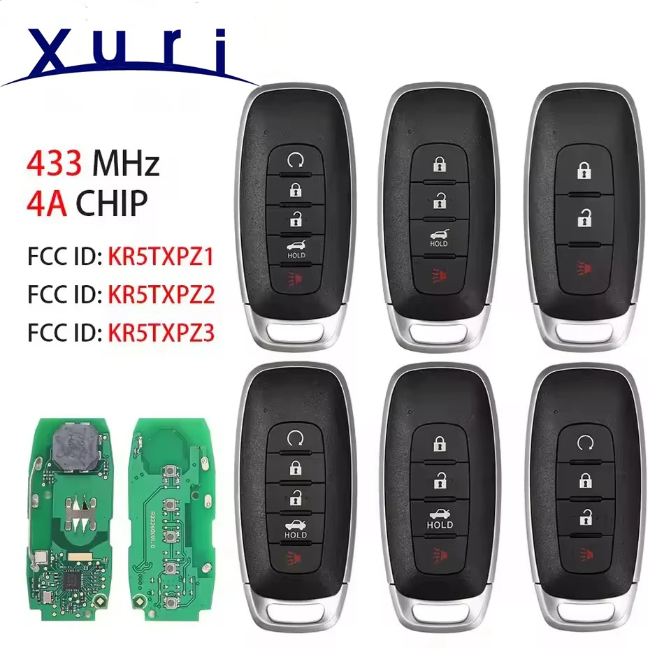 Xuri 4A Chip 433MHz KR5TXPZ1/Z2/Z3 Proximity Car Remote Key For Nissan Rogue Kicks X-Trial Ariya Versa Pathfinder Ignis
Xuri 4A Chip 433MHz KR5TXPZ1/Z2/Z3 Proximity Car Remote Key For Nissan Rogue Kicks X-Trial Ariya Versa Pathfinder Ignis