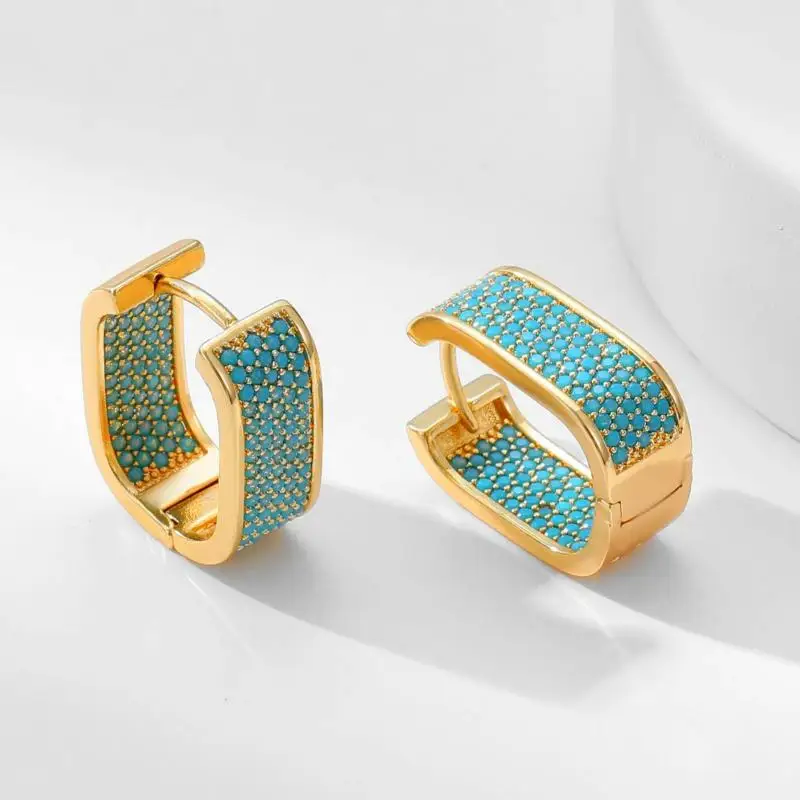 Uilz Luxury Blue Turquoise Stone Geometric Hoops Earrings For Women Gold Plated Metal Earring Fashion Jewelry
Uilz Luxury Blue Turquoise Stone Geometric Hoops Earrings For Women Gold Plated Metal Earring Fashion Jewelry