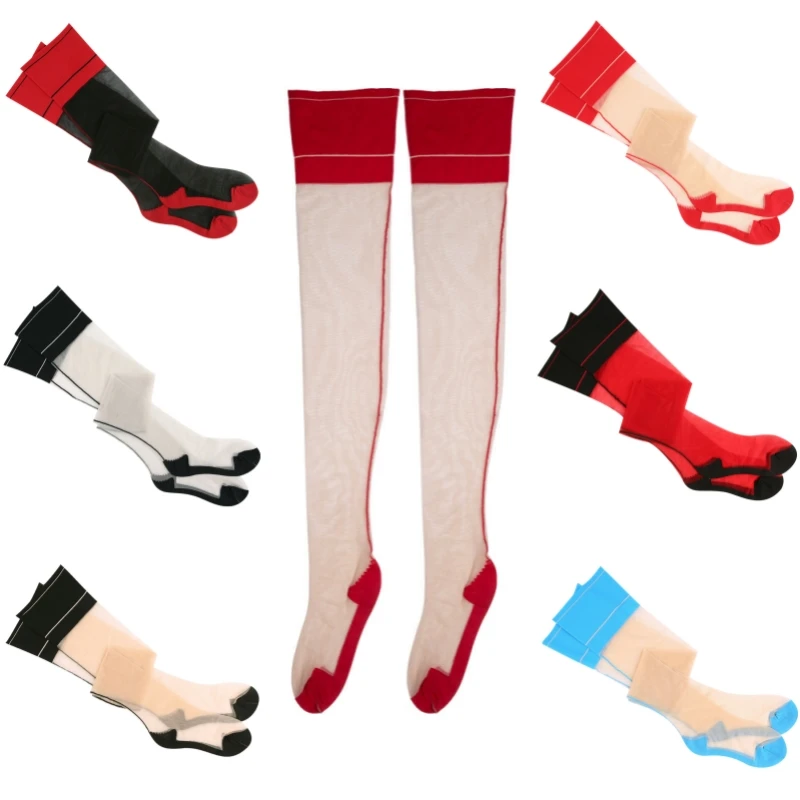 6 Pairs/Set Contrast Color Thigh High Stockings Women Sexy Cuban Heel Back Seam Medias 10D Ultra Thin Transparent Underwear
6 Pairs/Set Contrast Color Thigh High Stockings Women Sexy Cuban Heel Back Seam Medias 10D Ultra Thin Transparent Underwear