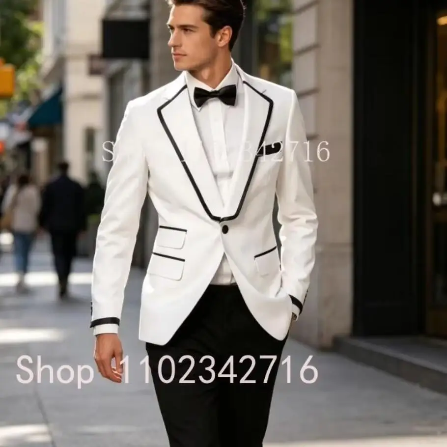 Elegant White Suits for Men 2 Piece Wedding Prom Party Tuxedo New Design Casual Outfits Formal Gentleman Male Suit Slim Fit Sets
Elegant White Suits for Men 2 Piece Wedding Prom Party Tuxedo New Design Casual Outfits Formal Gentleman Male Suit Slim Fit Sets
