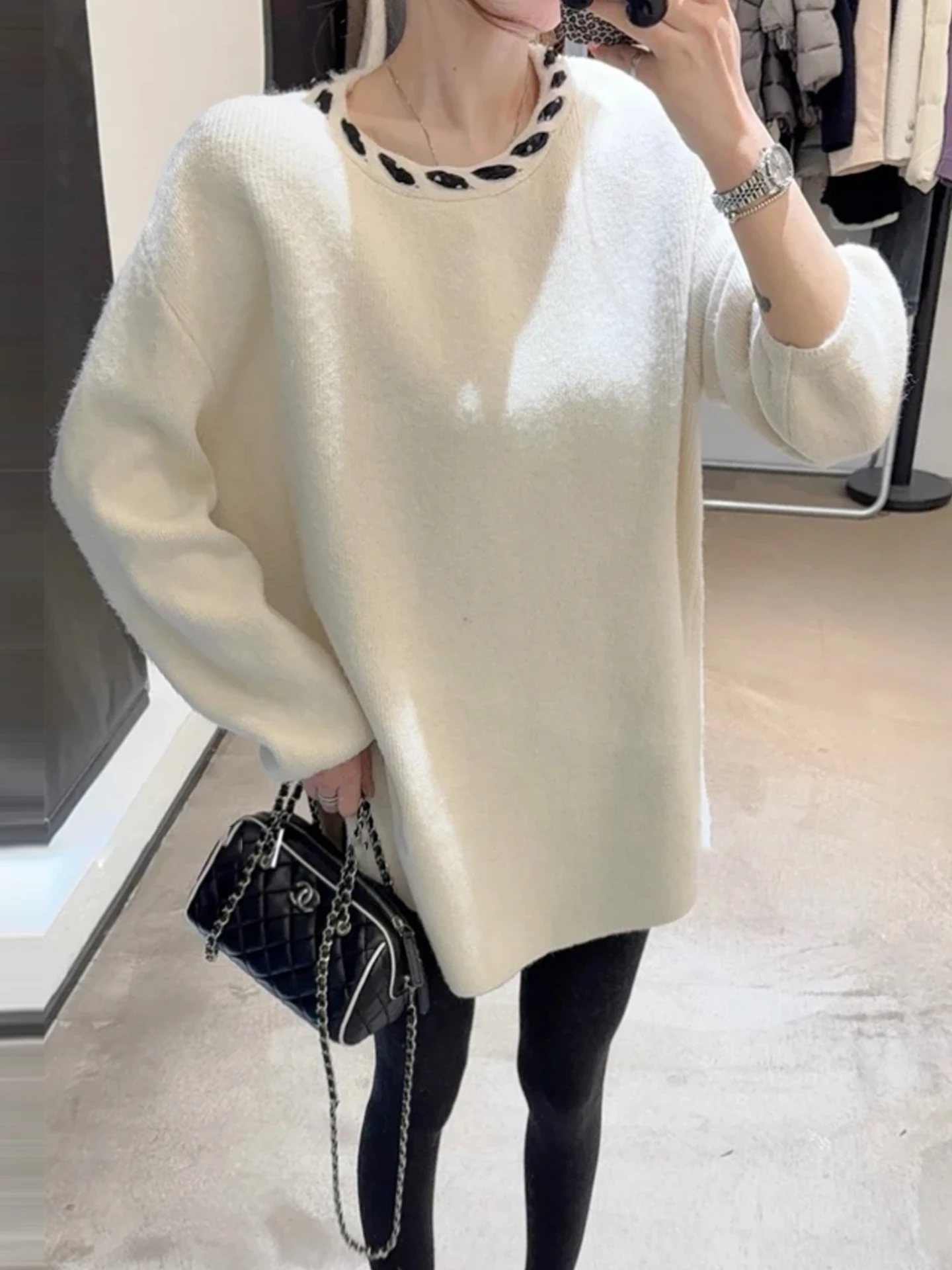 Loose Fit Women's Knitted Sweater with Tie Fashionable Autumn Winter Soft Cozy Slimming Top Diamond Embellished Online Exclusive
Loose Fit Women's Knitted Sweater with Tie Fashionable Autumn Winter Soft Cozy Slimming Top Diamond Embellished Online Exclusive