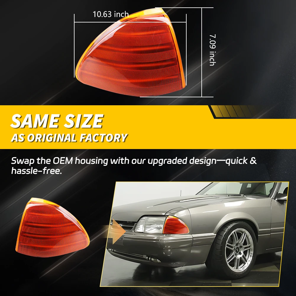 2PCS For 1987 1988 1989 1990 1991 1992 1993 Ford Mustang Front Corner Side Marker Light Turn Signal Light Parking Light W/LED
2PCS For 1987 1988 1989 1990 1991 1992 1993 Ford Mustang Front Corner Side Marker Light Turn Signal Light Parking Light W/LED