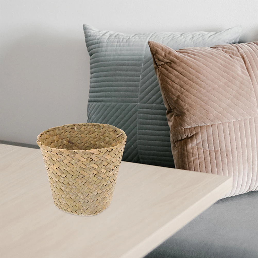 2 Pcs Straw Woven Trash Can Storage Baskets Seaweed Boho Desk Bedroom Bathroom Organizer Portable Sundry Container
2 Pcs Straw Woven Trash Can Storage Baskets Seaweed Boho Desk Bedroom Bathroom Organizer Portable Sundry Container
