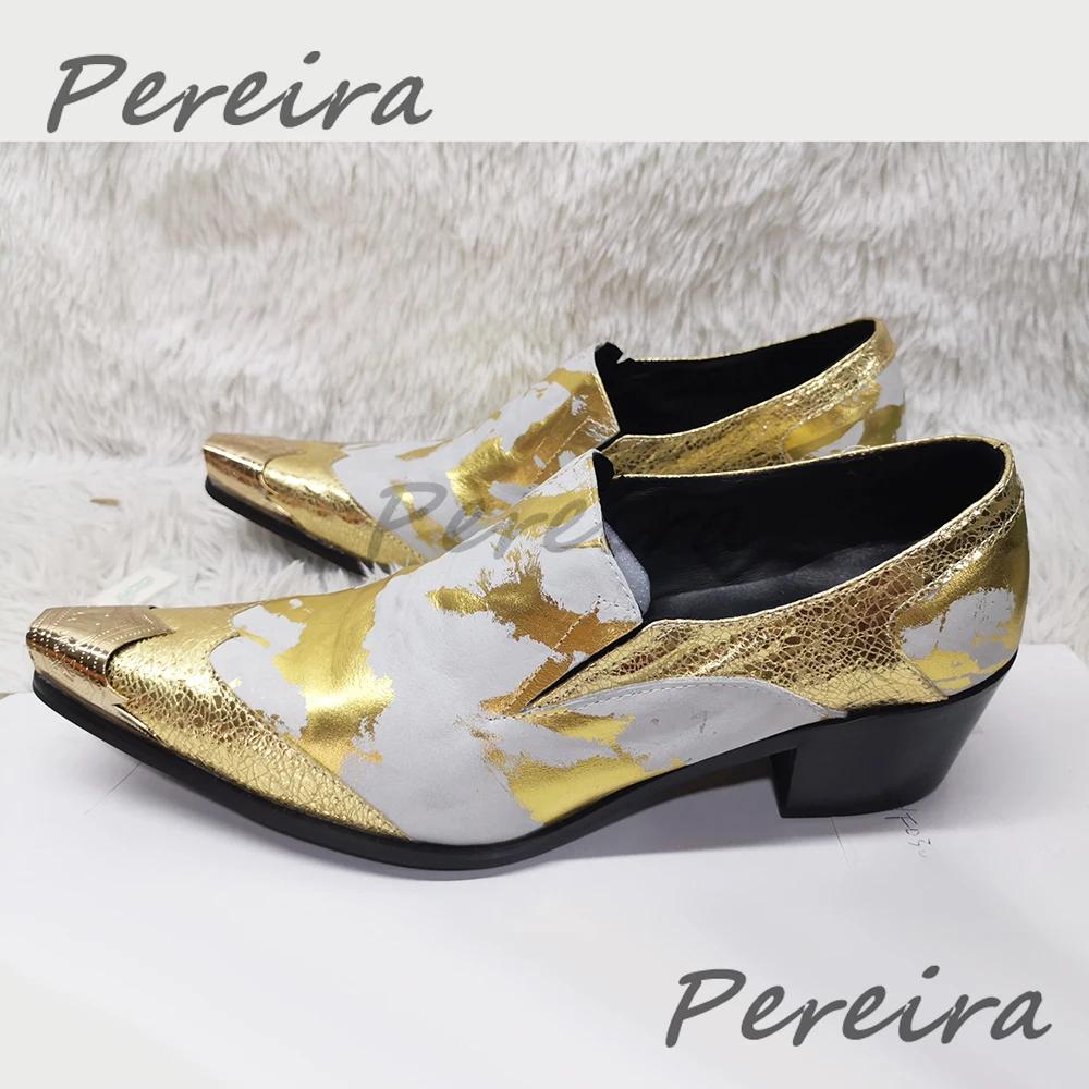 Gold Pointed Toe Dress Shoes Men's Mixed Colors Slip On Loafers Luxury Rivet Med Heel Business Casual Shoe Wedding Party Banquet
Gold Pointed Toe Dress Shoes Men's Mixed Colors Slip On Loafers Luxury Rivet Med Heel Business Casual Shoe Wedding Party Banquet