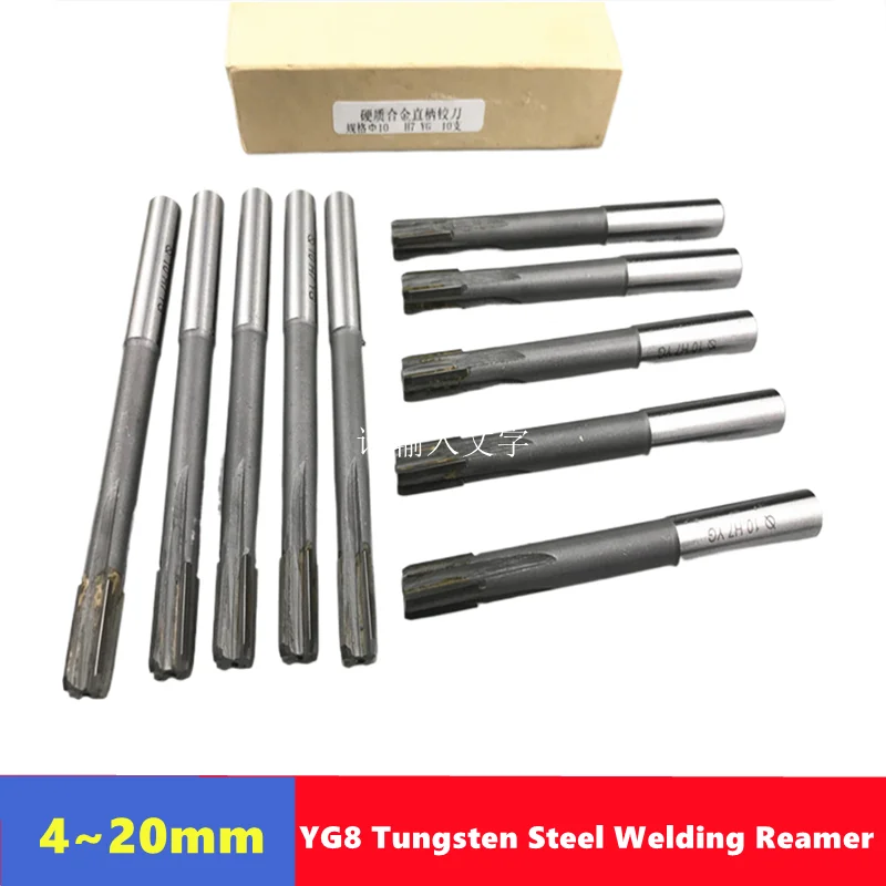 YG8 Inlaid Alloy Machine Reamer 4-20mm, H7 Straight Handle Tungsten Steel Welding Reamer Chuck Hole Expanding and Deburring Tool
YG8 Inlaid Alloy Machine Reamer 4-20mm, H7 Straight Handle Tungsten Steel Welding Reamer Chuck Hole Expanding and Deburring Tool