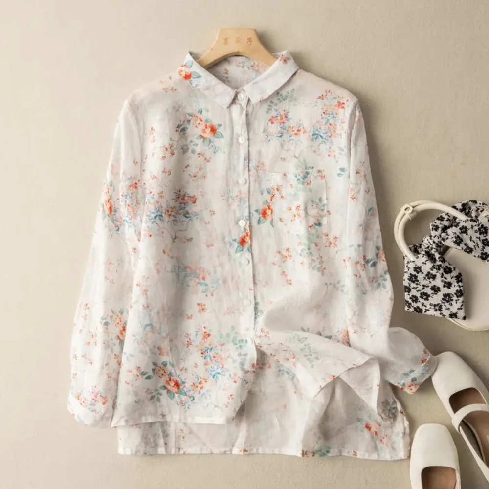 Fashionable Chinese Style Cotton And Linen Top Printed Shirt Retro Long Sleeve Floral Temperament Versatile Cardigan
Fashionable Chinese Style Cotton And Linen Top Printed Shirt Retro Long Sleeve Floral Temperament Versatile Cardigan