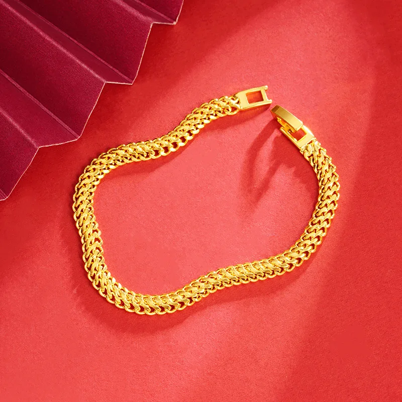 Luxury 24K 9999 Pure Gold real gold Women's keel bracelet buckle chain bracelet
Luxury 24K 9999 Pure Gold real gold Women's keel bracelet buckle chain bracelet